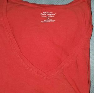 Red v neck short sleeve